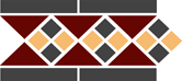 Top Cer Octagon New Border LISBON with 1 strip (Tr.20, Dots 14+21, Strips 14) 28х15 см
