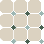 Top Cer Octagon New 4416 OCT13+18-A White OCTAGON 16/Turquoise 13 + Green 18 Dots 30x30 см Напольная плитка
