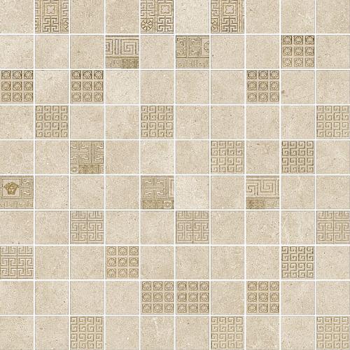 Versace Greek Mosaico T100 Decorato Beige/Oro 40x40 см Мозаика