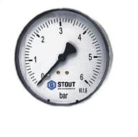 Stout Манометр аксиальный корпус 50 мм 10 бар 1/4