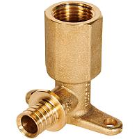 ROMMER Уголок настенный с длинным нарезным патрубком 16-G1/2 для трубы из сшитого полиэтилена осевой