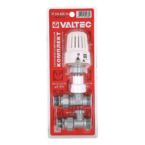 Valtec 1/2 x 3/4" Комплект терморегулируюшего оборудования для радиатора прямой с переходом на евроконус