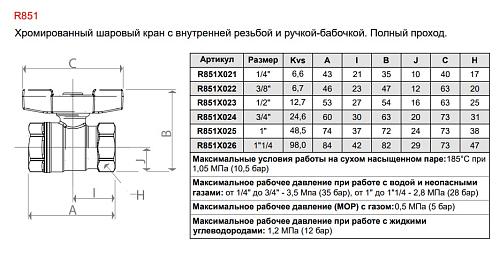 Giacomini 3/4" ВР/ВР Кран шаровой хромированный (ручка-бабочка)