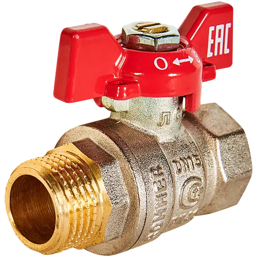 ROMMER Кран шаровой, ВР/НР, ручка бабочка 1/2"