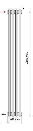 Purmo Delta Laserline AB 3180/4 секций боковое подключение