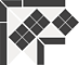 Top Cer Octagon Corner Lisbon-1 with 1 strip Stand.(Tr.16, Dots 14, Strips 14) 21.5x21.5x15 угол
