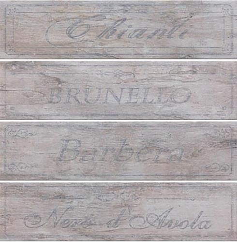 Rondine Group, Metalwood, Grey Bordo Mix Decore комплект декоров из 4-х плиток 150x610 мм/ 600x610мм