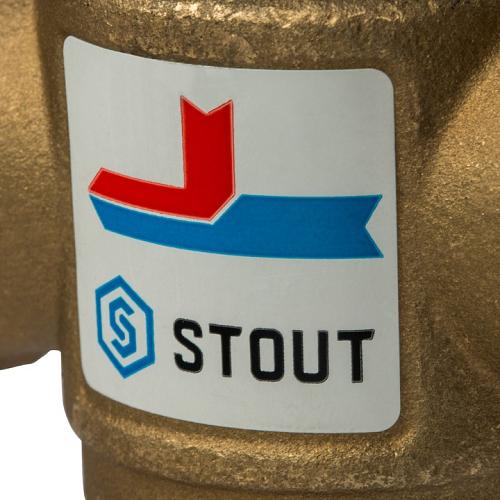 STOUT Термостатический смесительный клапан G 1"М-G 1"1/2F-G 1"M 60°С
