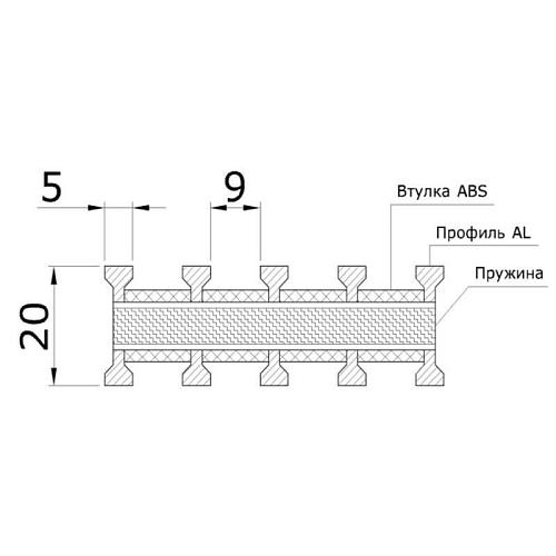 Решетка рулонная алюминиевая TechnoWarm PPA 250-800 золото