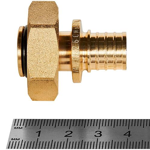 ROMMER Переходник с накидной гайкой (евроконус) 16xG3/4 для трубы из сшитого полиэтилена осевой