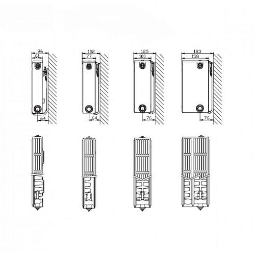 STELRAD Compact 11 400х1000 Стальные панельные радиаторы с боковым подключением