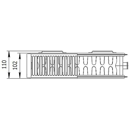 AXIS 22 500x800 Ventil стальной панельный радиатор с нижним подключением